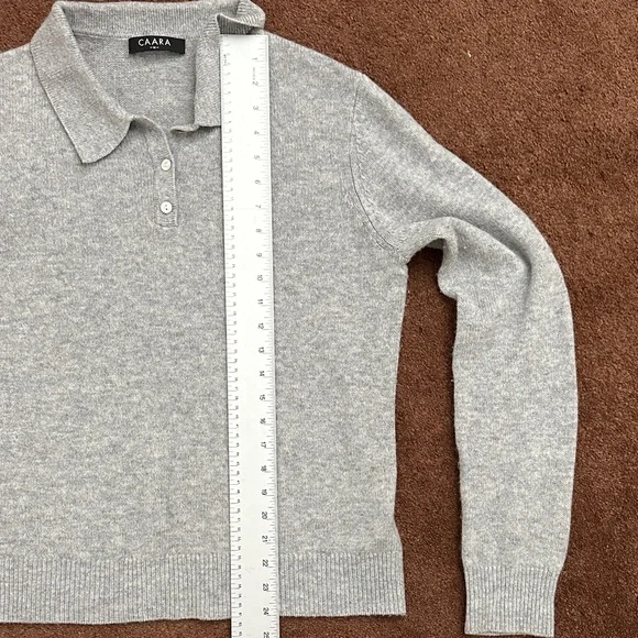 Few Moda CAARA Gray Collared Sweater size M 100% wool - Picture 5 of 6